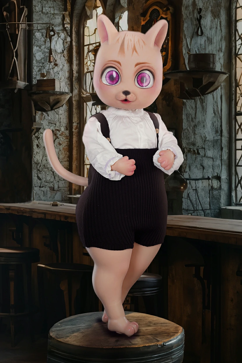 catdoll sex doll 90cm (2ft11) All-In-One Seamless Neck Silicone Sex Doll Bearrie