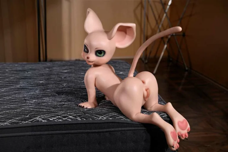 Dolls Castle Fur Fapdolls Cream Mouse 100CM Silicone Doll_001