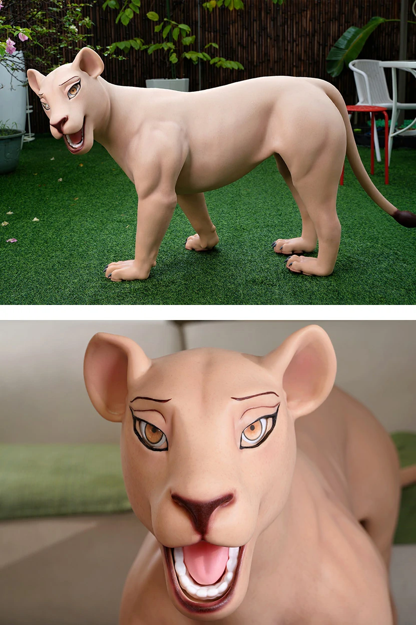 Custom 1:1 Size Sex Dolls Real Silicone Female Lion Doll