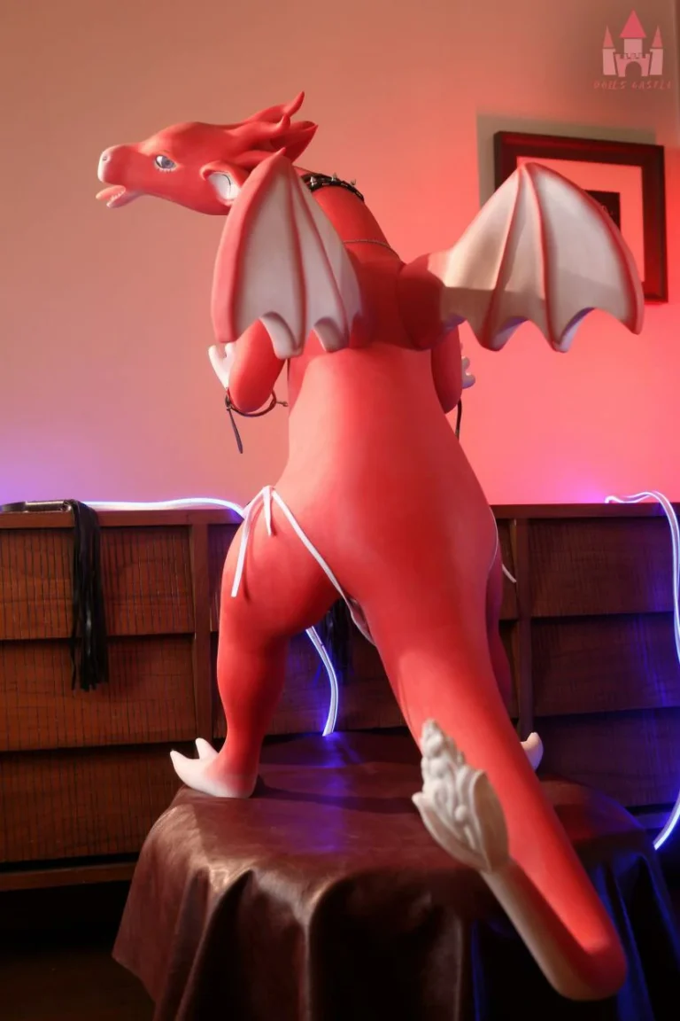 Real Female Dragon Dark Furry Doll – Drakaina, Mother of Dragons-028